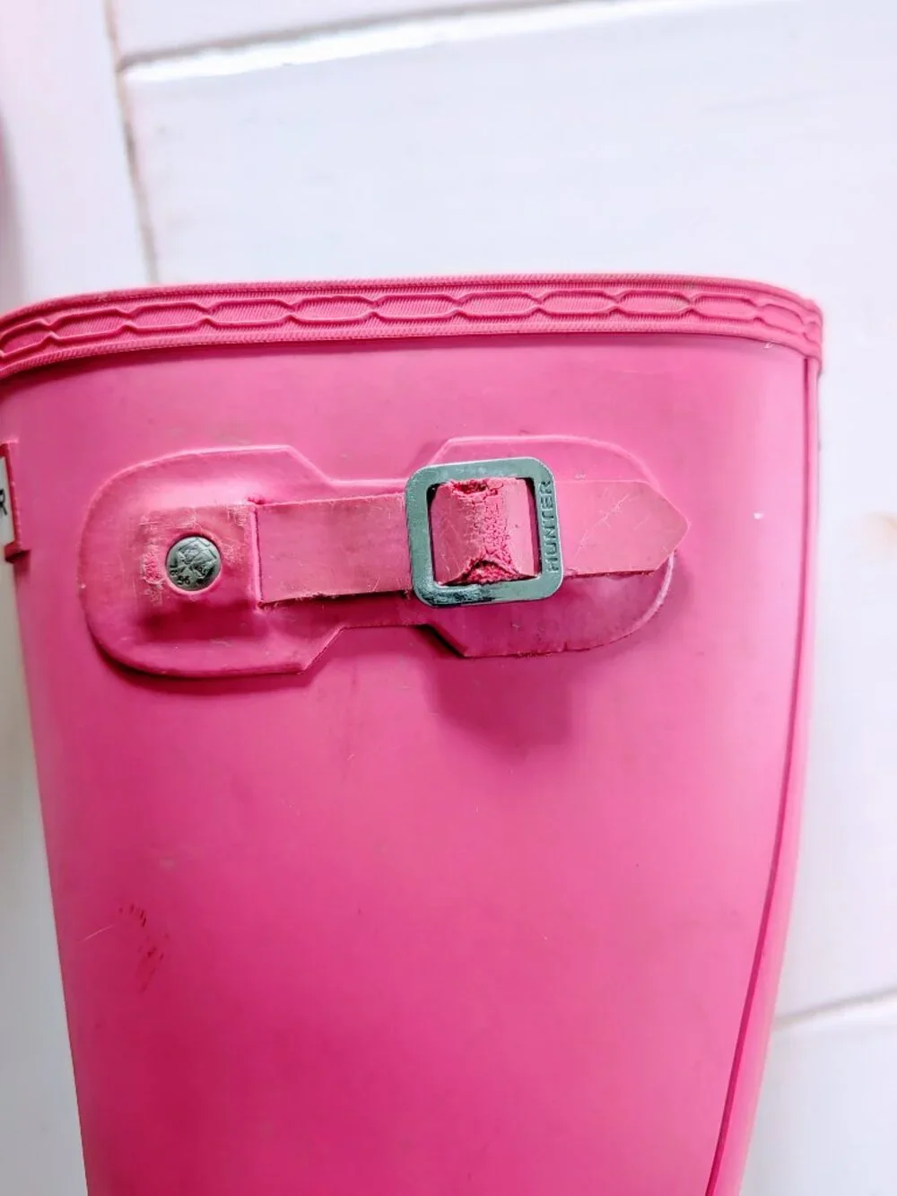Hunter Original Kids Pink Rain Boots Big Girls Size 4 Waterproof Rubber Classic